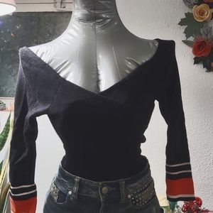 Express FRONT STRIPE SLEEVE top